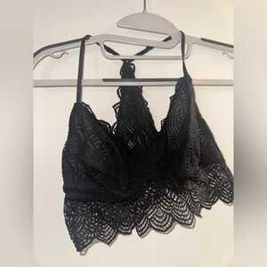 American eagle aerie see through black lace bralette size medium